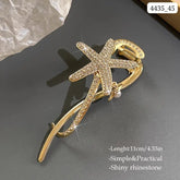 Impression Twist Clip, Starfish Shell Imitation Pearl Hair Clip (Pack of 12)